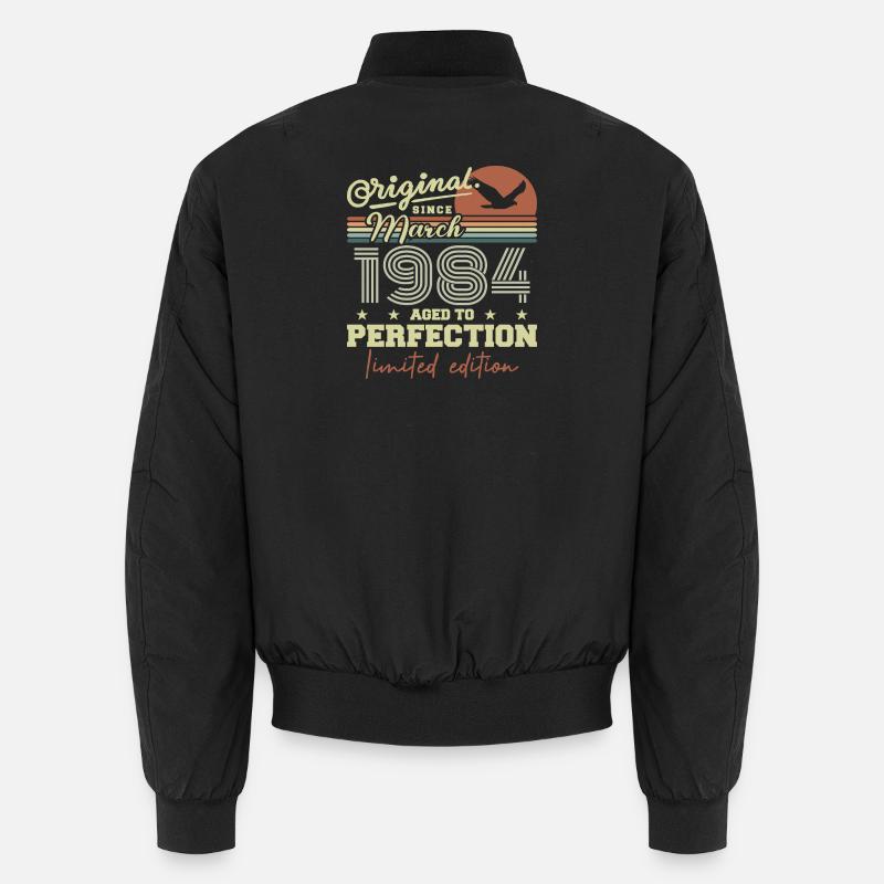 Birthday March 1984 - Unisex Bomber Jacket - black