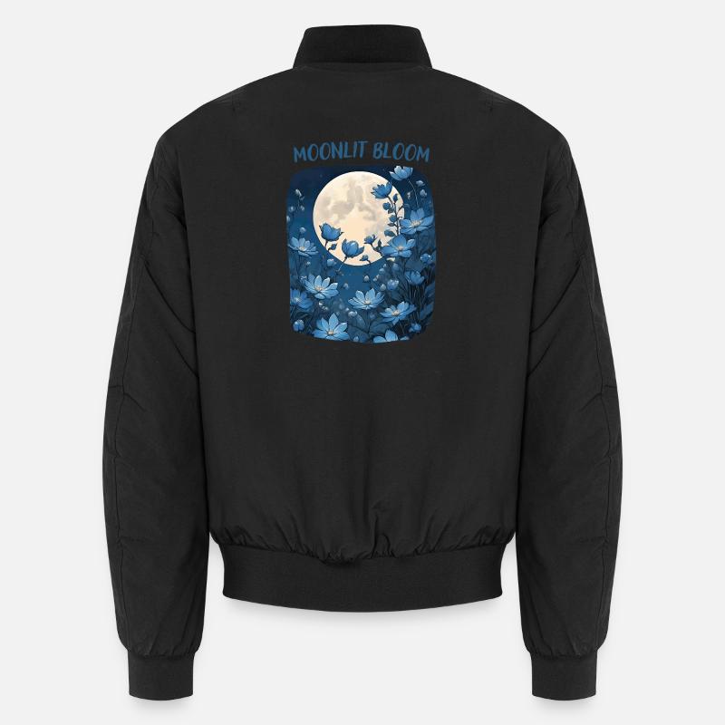 Fleurs de clair de lune - Bomber unisexe - noir