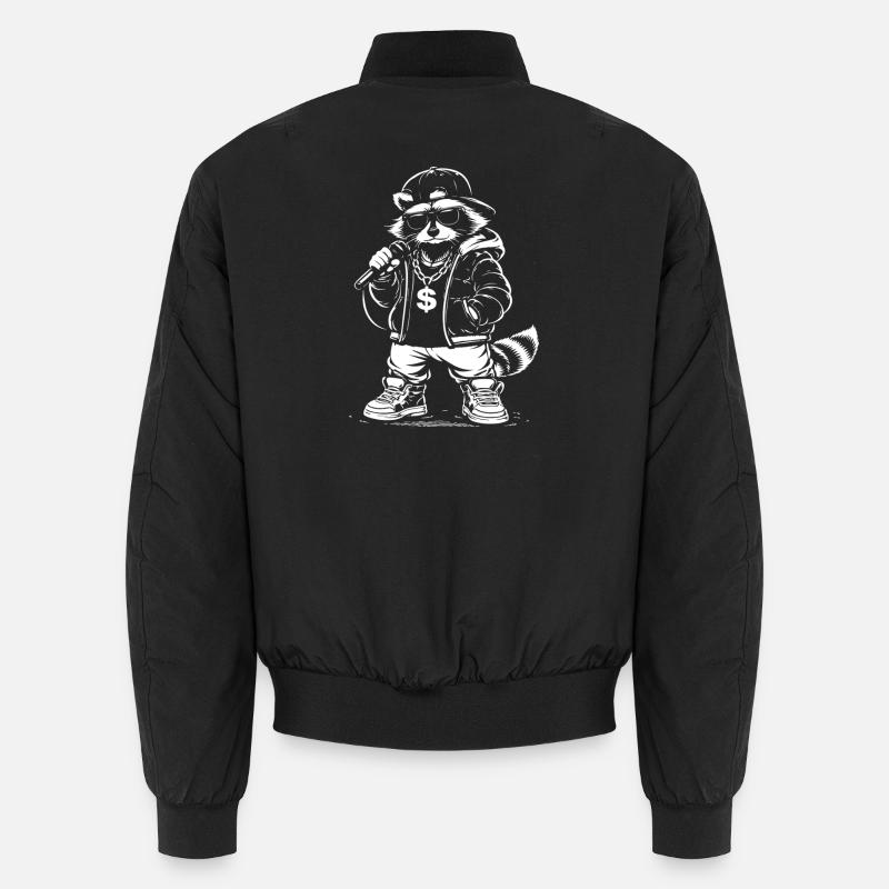 Rappender Waschbär mit Bling Unisex Bomberjacke