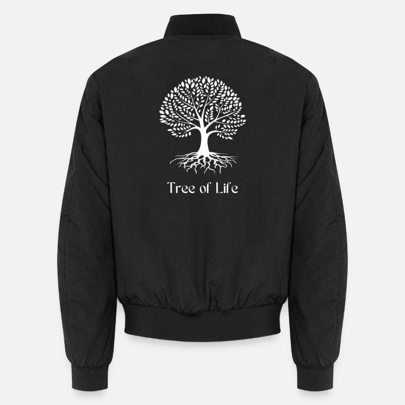 Baum des Lebens Silhouette Weiß Unisex Bomberjacke