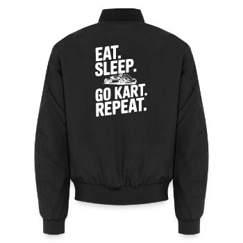 Mange. Dors. Go Kart. Répétez. - Bomber unisexe - noir - Dos - AI Model Male 185 light (185cm)