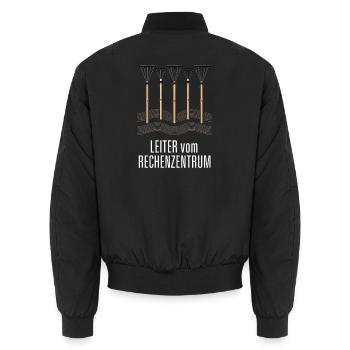Leiter vom Rechenzentrum Gartenoutfit Gartenarbeit - Unisex Bomberjacke - Schwarz - Hinten - AI Model Male 185 light (185cm)
