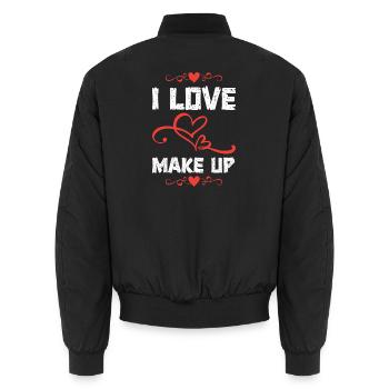 Love Make-up Herzdesign - Unisex Bomberjacke - Schwarz - Hinten - AI Model Male 185 light (185cm)