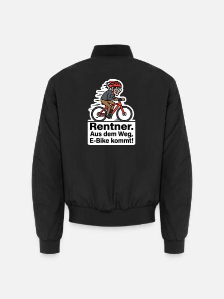 E-Bike Rentner Spruch Lustig T-Shirt Geschenk - Unisex Bomberjacke - Schwarz