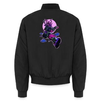Samurai-Läufer - Unisex Bomberjacke - Schwarz - Hinten - AI Model Male 185 light (185cm)