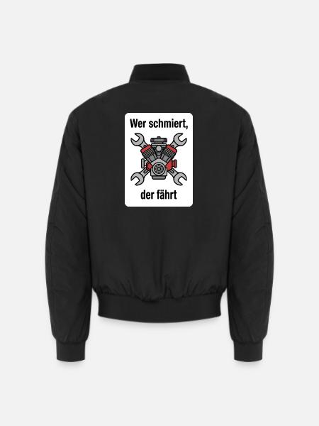 Wer schmiert, der fährt Traktor Schrauber - Unisex Bomberjacke - Schwarz