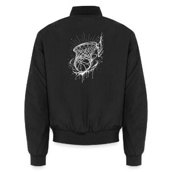 Basketball Korb - Unisex Bomberjacke - Schwarz - Hinten - AI Model Male 185 light (185cm)