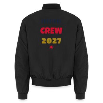 Festival Crew 2027 Squad Gruppe Outfit - Unisex Bomberjacke - Schwarz - Hinten - AI Model Male 185 light (185cm)