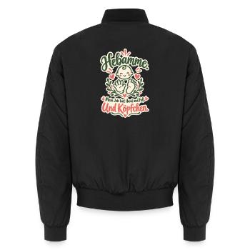 Hebamme Hand und Fuß - Unisex Bomberjacke - Schwarz - Hinten - AI Model Male 185 light (185cm)