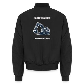 Baggerfahrer Aus Leidenschaft Baustelle Geschenk - Unisex Bomberjacke - Schwarz - Hinten - AI Model Male 185 light (185cm)