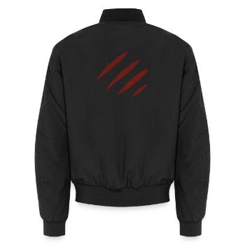 Trois marques de griffures rouges - Bomber unisexe - noir - Dos - AI Model Male 185 light (185cm)