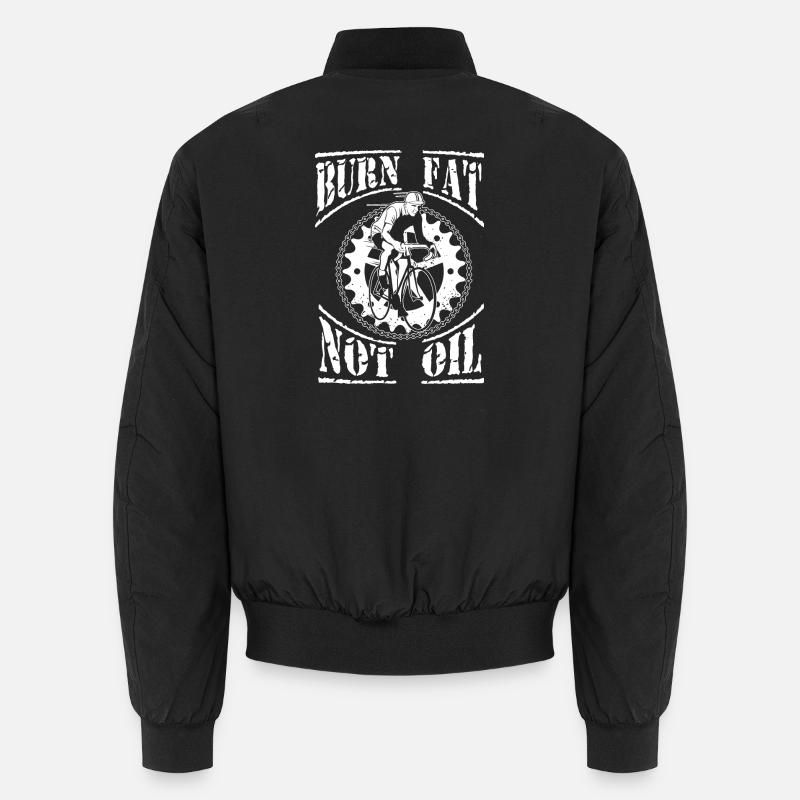 Burn fat, not oil. Unisex Bomber Jacket