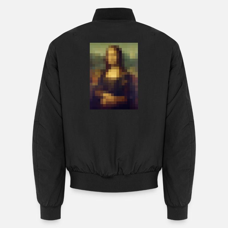 Mona Lisa 8-bit pixel painting Leonardo da Vinci Unisex Bomber Jacket
