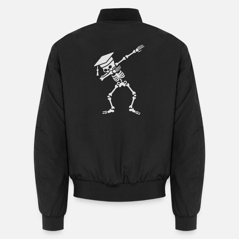 Dab skeleton dabbing student - pass exams - Bomber unisexe - noir