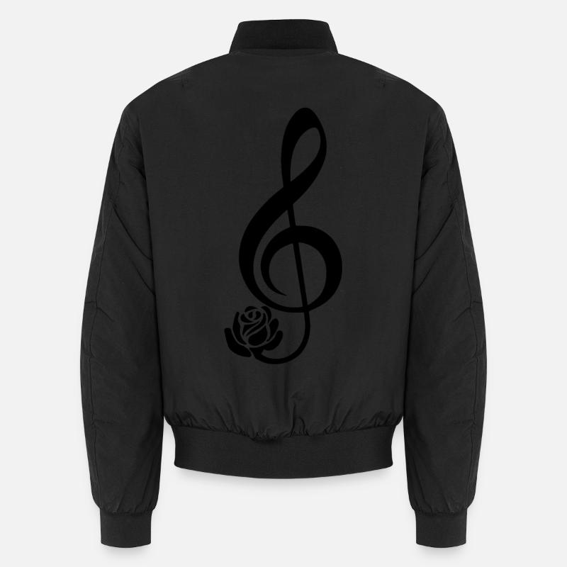 Clé de sol noire en fleur Bomber unisexe