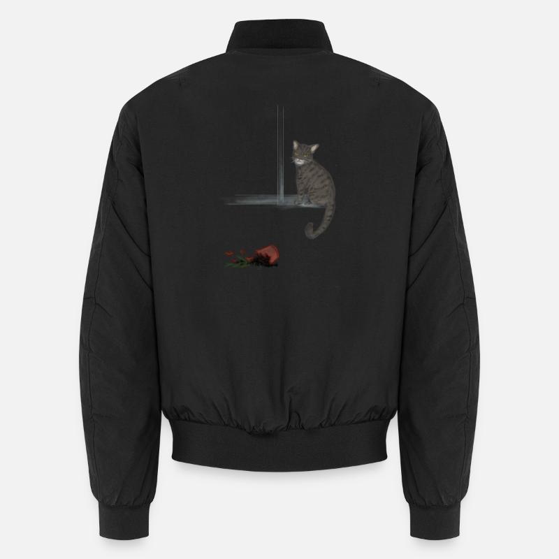 Moonlit tabby and fallen rose Unisex Bomber Jacket