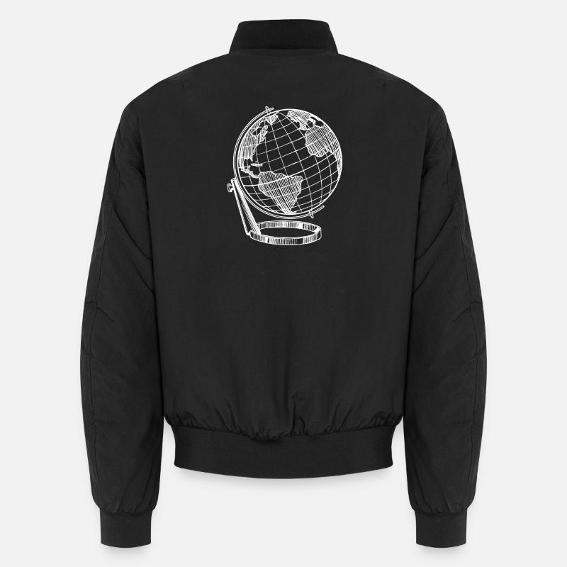 Globe parfait blanc voyage terre - Bomber unisexe - noir