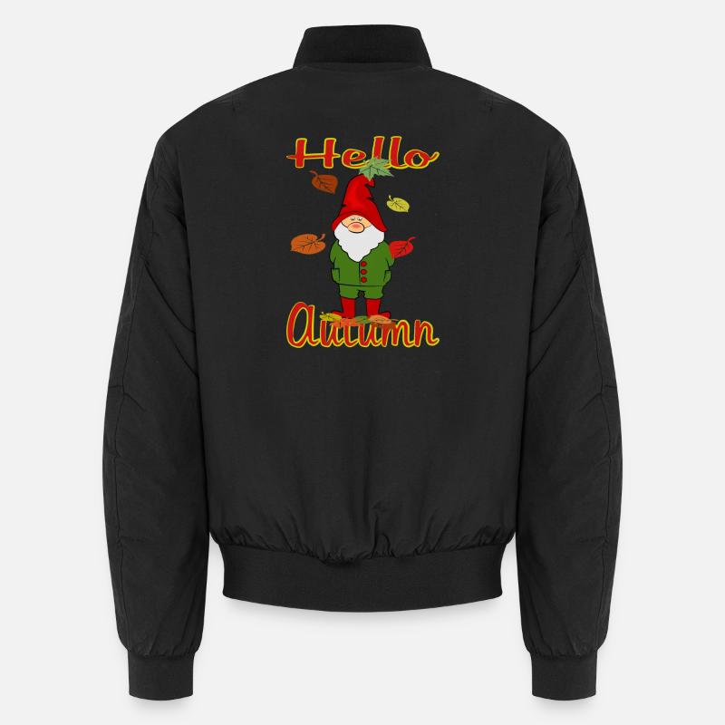  Wichtel mit Herbstlaub - Unisex Bomberjacke - Schwarz