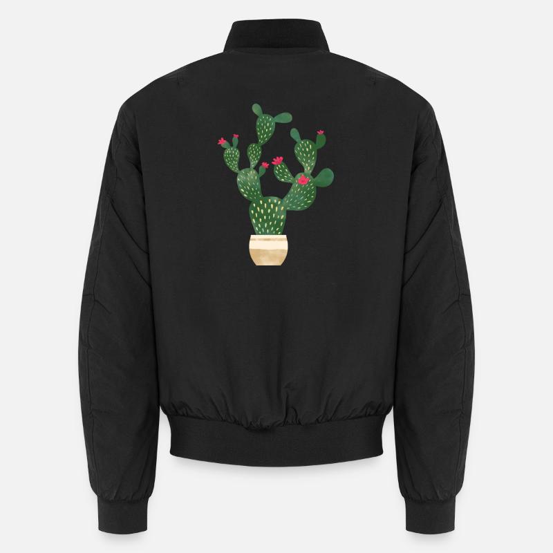 Kaktus im Blumentopf - Unisex Bomberjacke - Schwarz