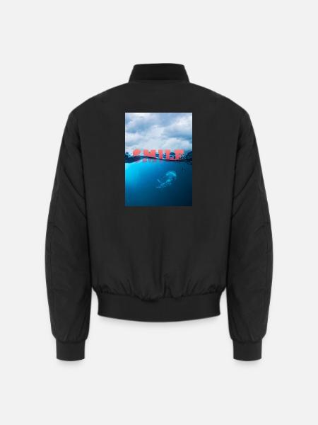 Unterwasser Smile Typografie - Unisex Bomberjacke - Schwarz