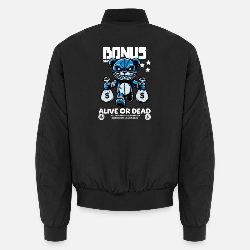 Bonus Bär – Gesucht: Lebendig oder Tot - Unisex Bomberjacke - Schwarz