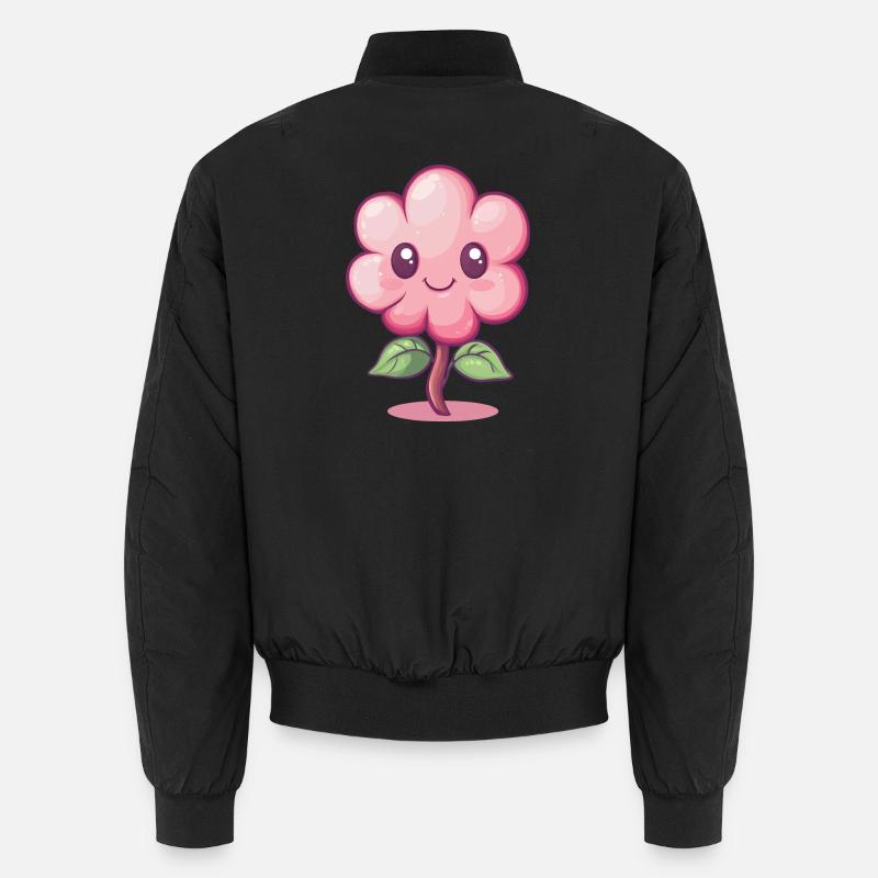 Fröhliche Blume - Unisex Bomberjacke - Schwarz
