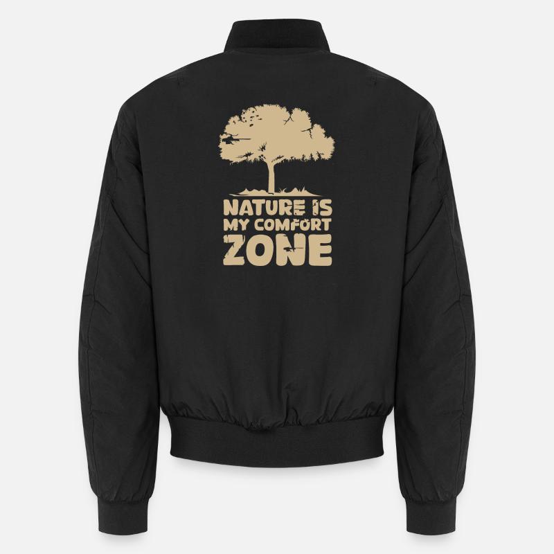 Oak Tree Forest Comfort Zone Nature Symbol Logo Unisex Bomber Jacket