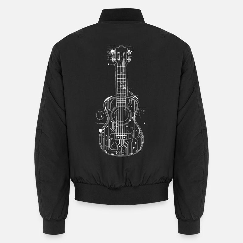 Ukulele Grafik - Unisex Bomberjacke - Schwarz