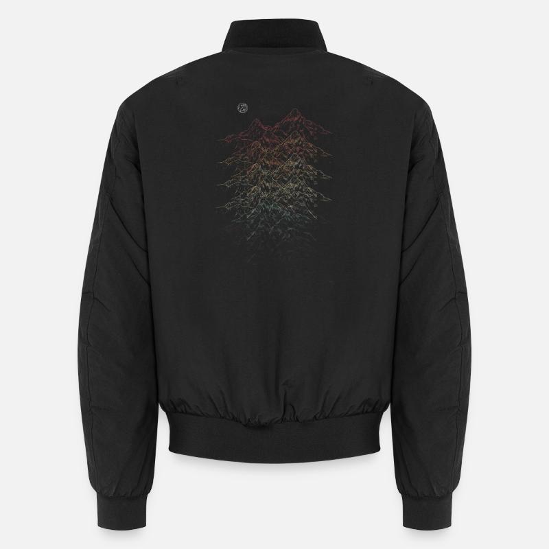 Vivid Mountain Range Illustration Unisex Bomber Jacket