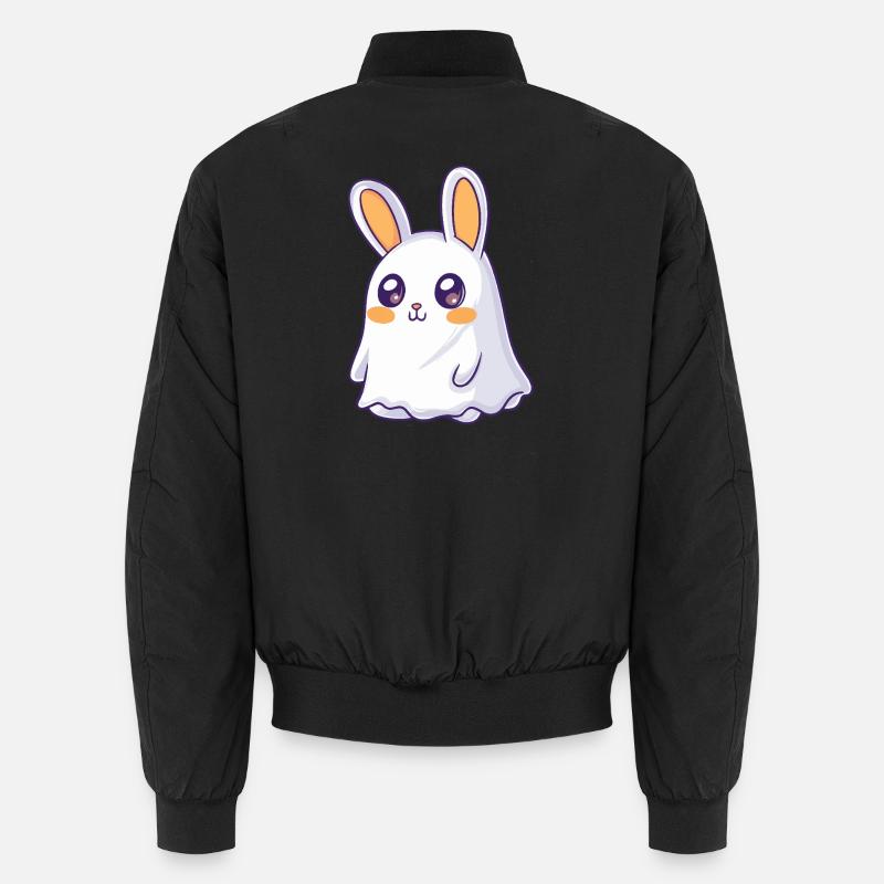 Bunny Halloween Ghost - Unisex Bomber Jacket - black