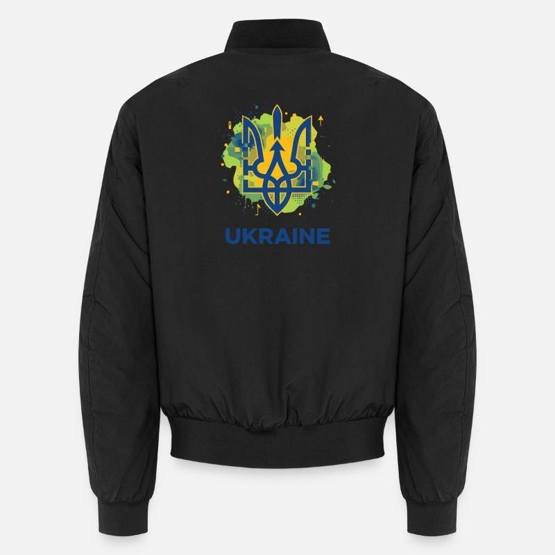 Ukrainisches Dreizack-Wappen Unisex Bomberjacke