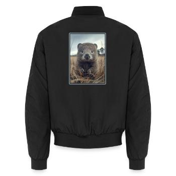 Wombats Wombat - Unisex Bomberjacke - Schwarz - Hinten - AI Model Male 185 light (185cm)