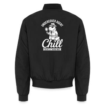 Agent infiltré Chill – Capybara - Bomber unisexe - noir - Dos - AI Model Male 185 light (185cm)