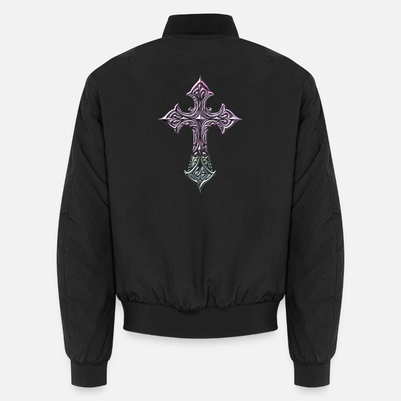 Irisierendes Filigrankreuz Unisex Bomberjacke