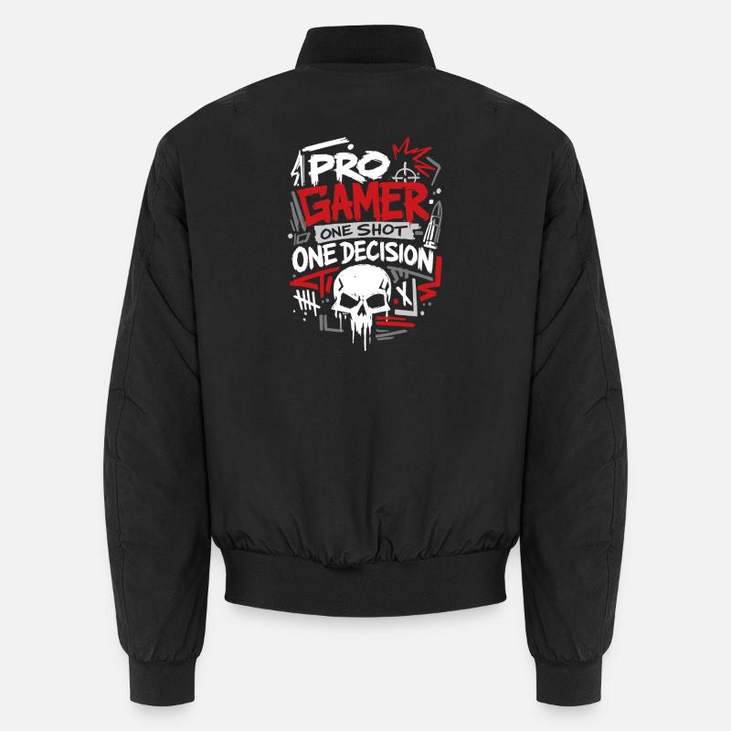 Aim Focus Destroy Gamer - Unisex Bomber Jacket - black