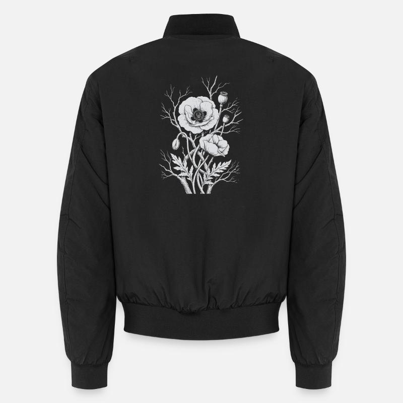 Mohnblumen - Unisex Bomberjacke - Schwarz
