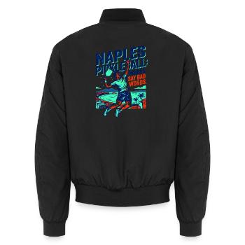Naples Pickleball Makes Say Bad Words - Unisex Bomberjacke - Schwarz - Hinten - AI Model Male 185 light (185cm)