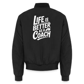 Das Leben ist als Coach besser - Unisex Bomberjacke - Schwarz - Hinten - AI Model Male 185 light (185cm)