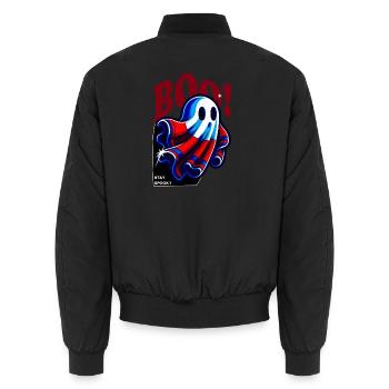 BOO! Stay Spooky - Ghost - Unisex Bomberjacke - Schwarz - Hinten - AI Model Male 185 light (185cm)