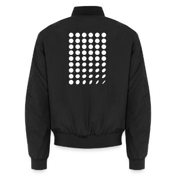 Raster aus weißen Punkten auf Schwarz - Unisex Bomberjacke - Schwarz - Hinten - AI Model Male 185 light (185cm)