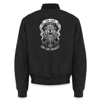  wikinger Odinbär Emblem - Unisex Bomberjacke - Schwarz - Hinten - AI Model Male 185 light (185cm)