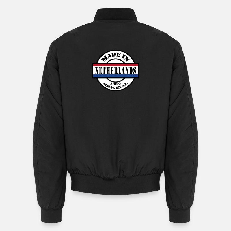 MADE IN NETHERLANDS Hollande Cadeau - Bomber unisexe - noir