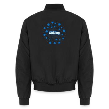Sweet - Unisex Bomber Jacket - black - Back - AI Model Male 185 light (185cm)