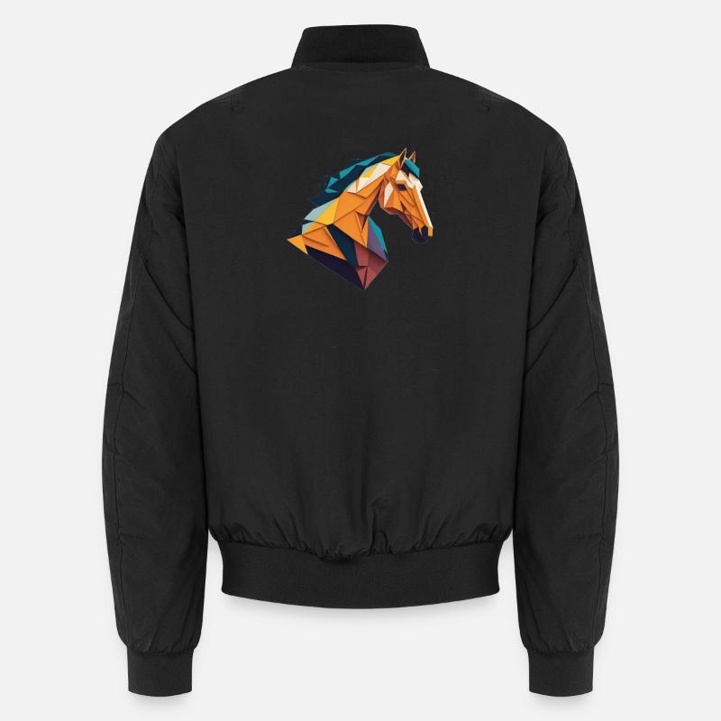 Origami Pferd - Unisex Bomberjacke - Schwarz