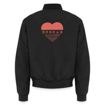 spread love - Unisex Bomber Jacket - black - Back - AI Model Male 185 light (185cm)