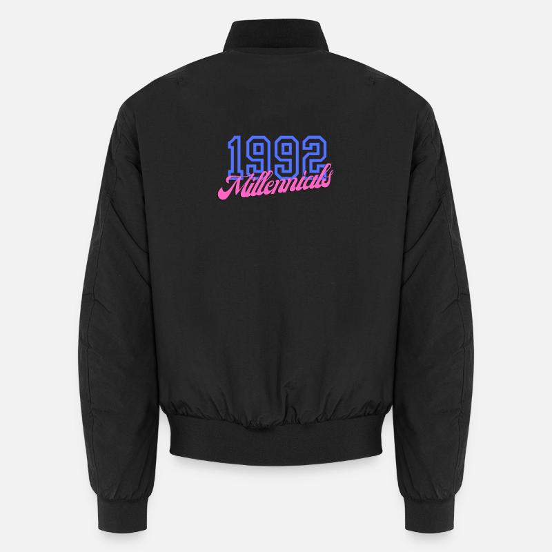 Retro 1992 Millennial Numeric Design - Unisex Bomber Jacket - black