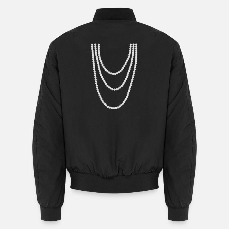 Perlenkette - Unisex Bomberjacke - Schwarz