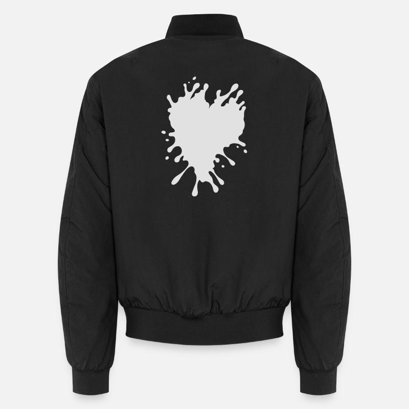 Splatter Heart - Unisex Bomber Jacket - black