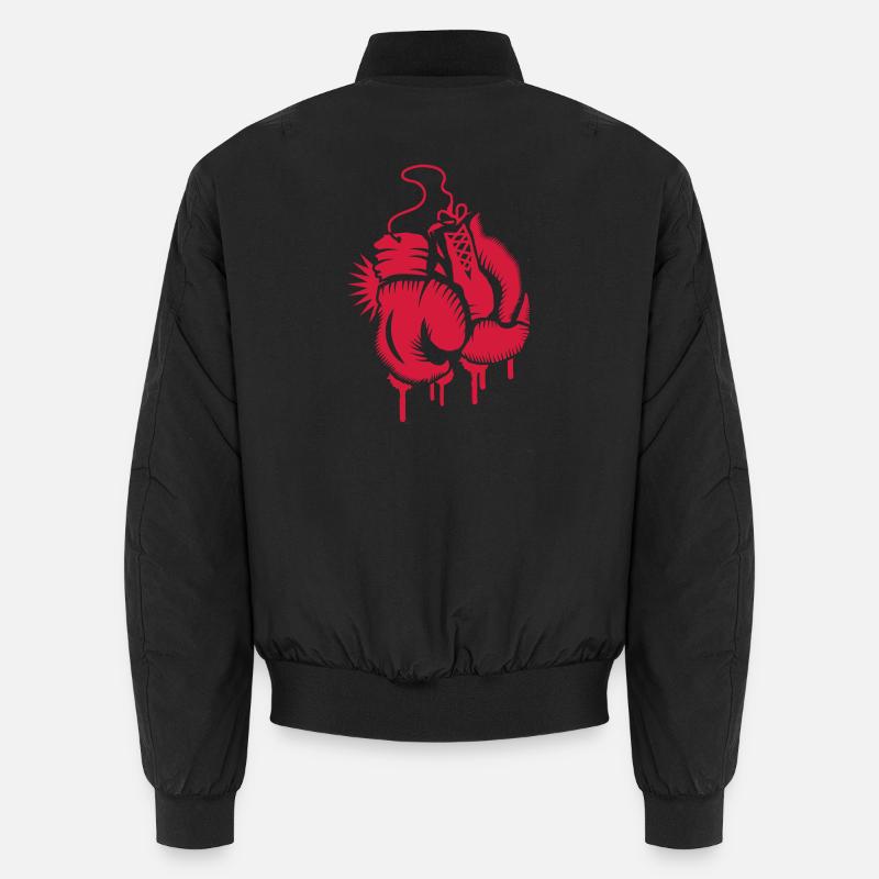 two boxing gloves - Unisex Bomber Jacket - black