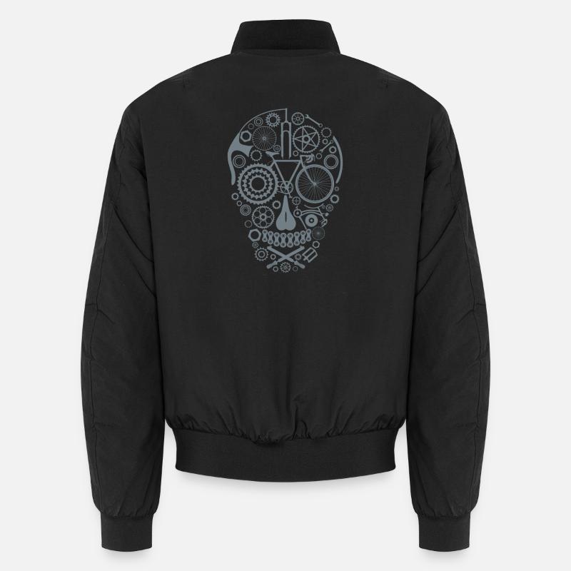 Bicycle Skull grey Unisex Bomberjacke
